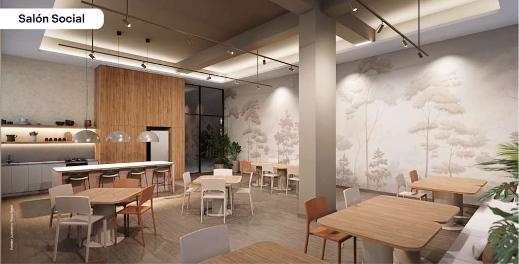 render alma del rio salón social