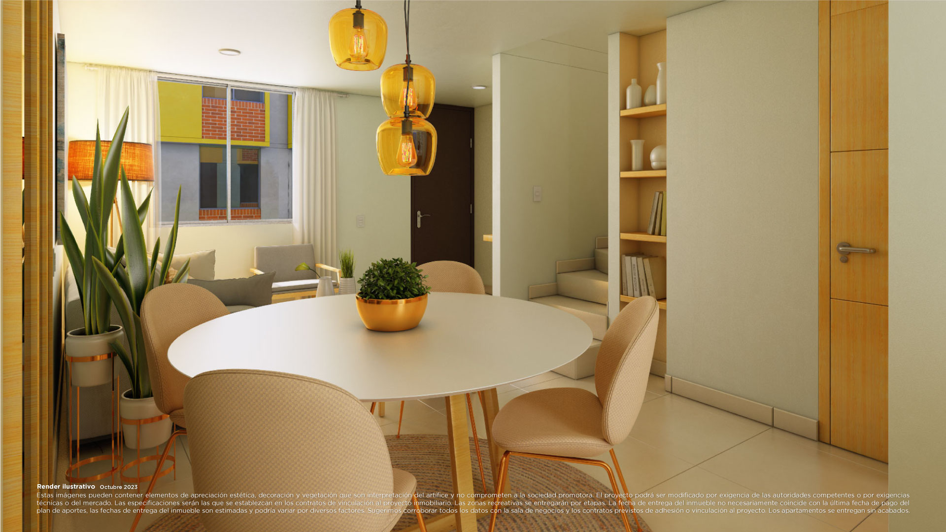 Guayacanes Casas Render Comedor