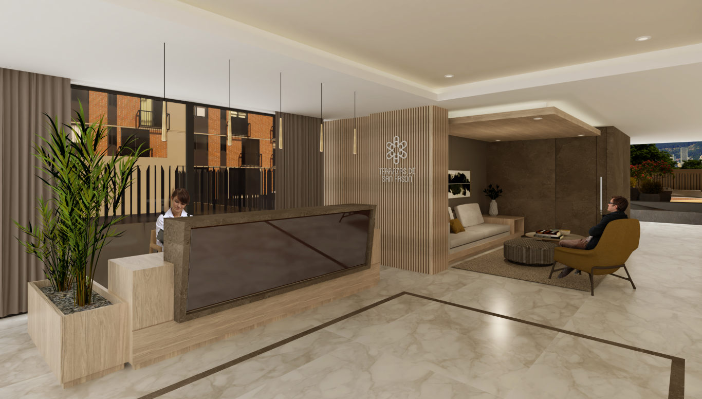 terrazas de san fasón render lobby