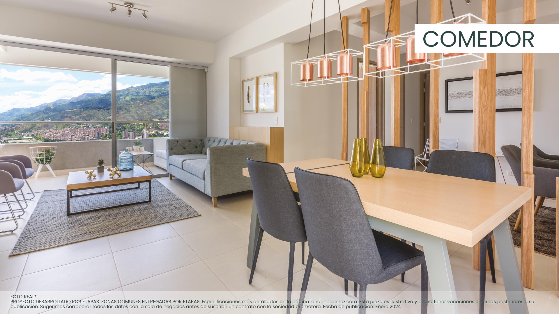 bosque alto-Foto Real- comedor