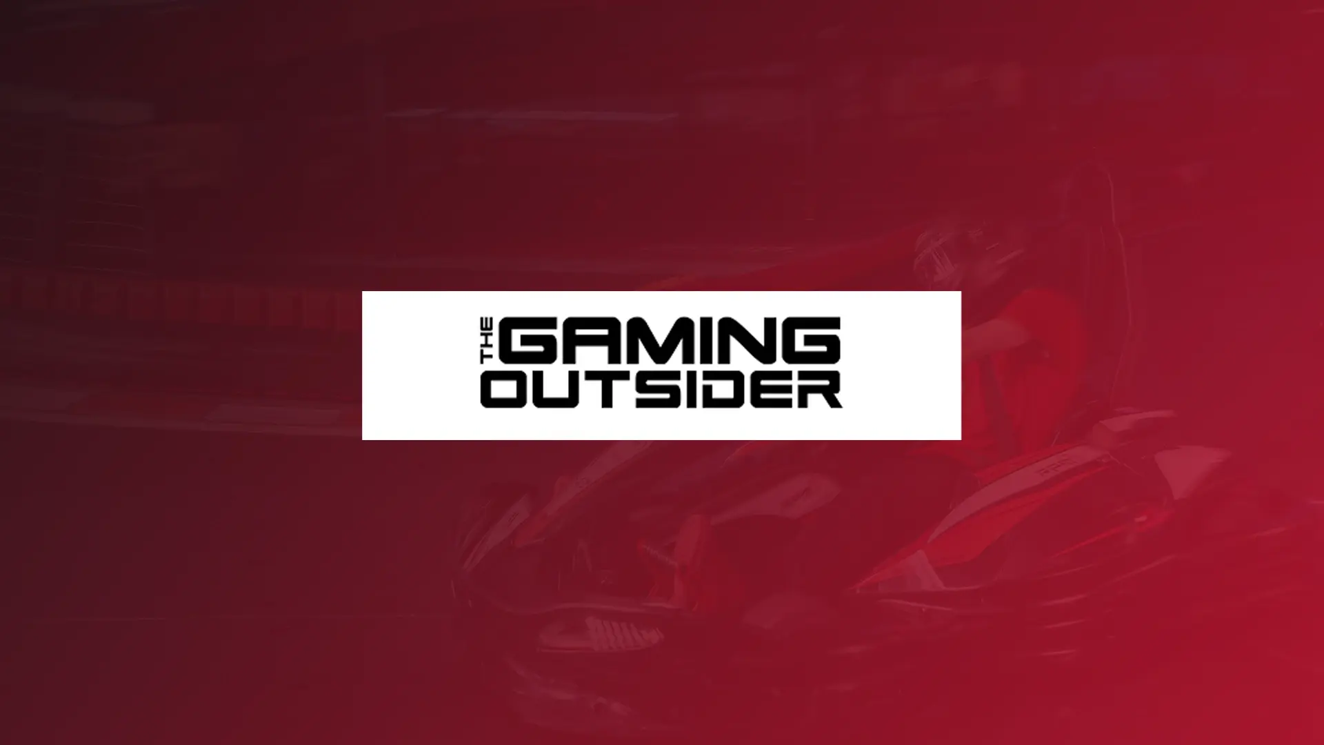The Gaming Outsider logo centered over a red-filtered image of go-kart racing at RPM Raceway, referencing the article “RPM Raceway Launches Kart Klash, a Real-Life Racing Game with a Video Game Twist.”