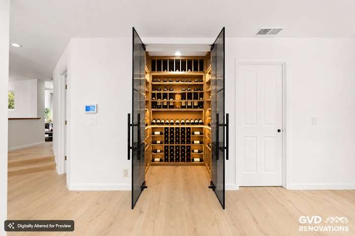 Open-Concept Kitchen Remodel with Custom Wine Cellar