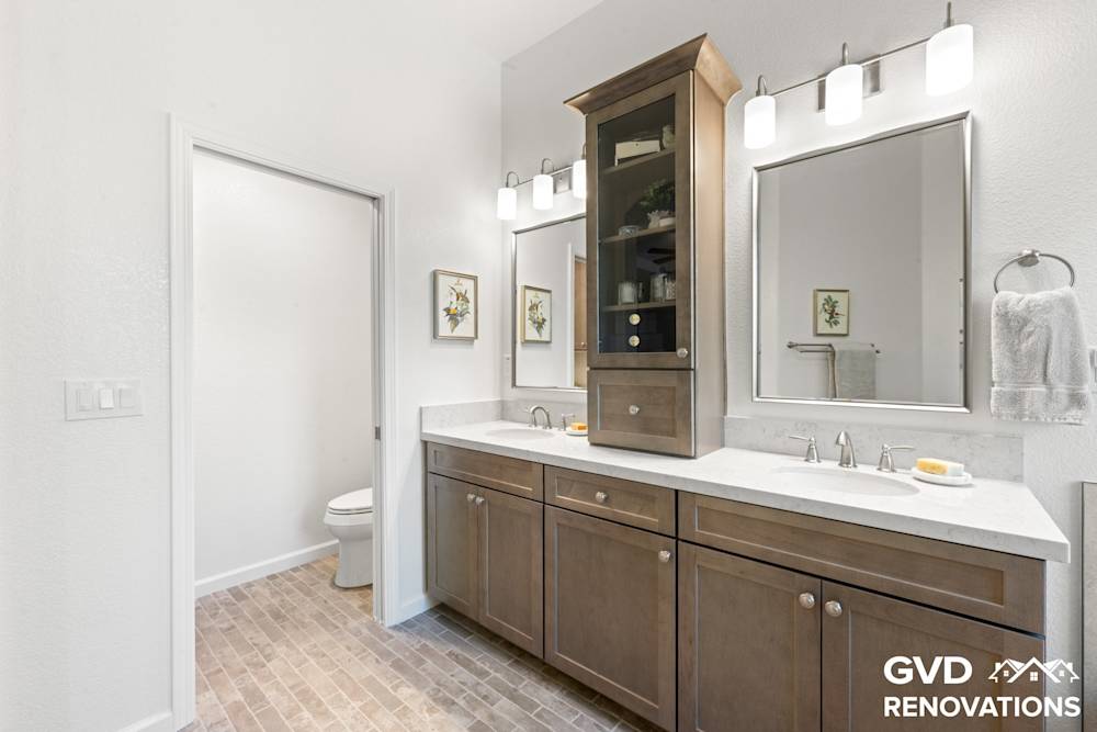 Main Bathroom Remodel with Custom Vanity Tower in Rocklin