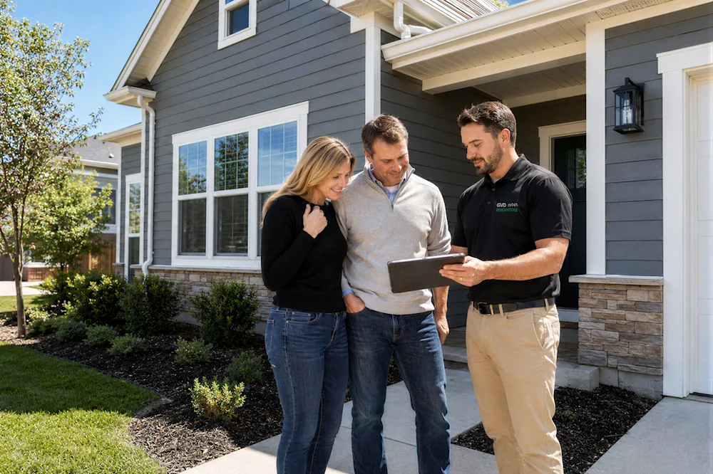 GVD project manager planning a remodel with homeowners