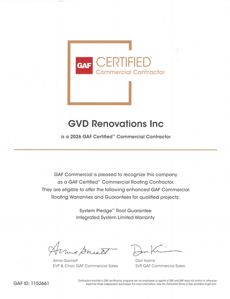 GAF Certified Commercial Contractor