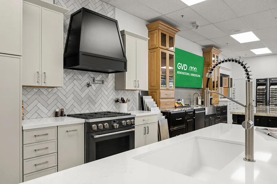 Full-size kitchen display at the GVD Rocklin showroom