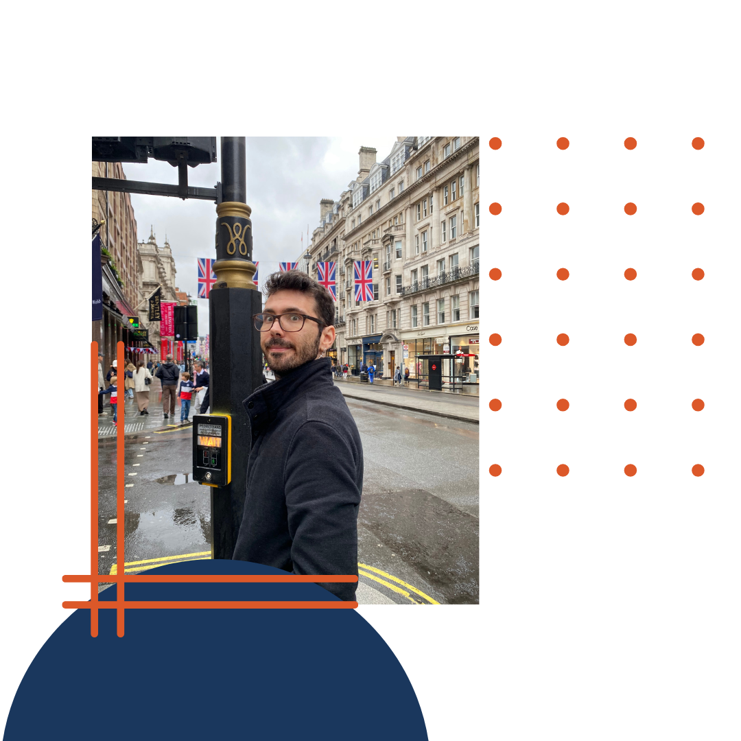 Nikos Kalfas in the streets of London.