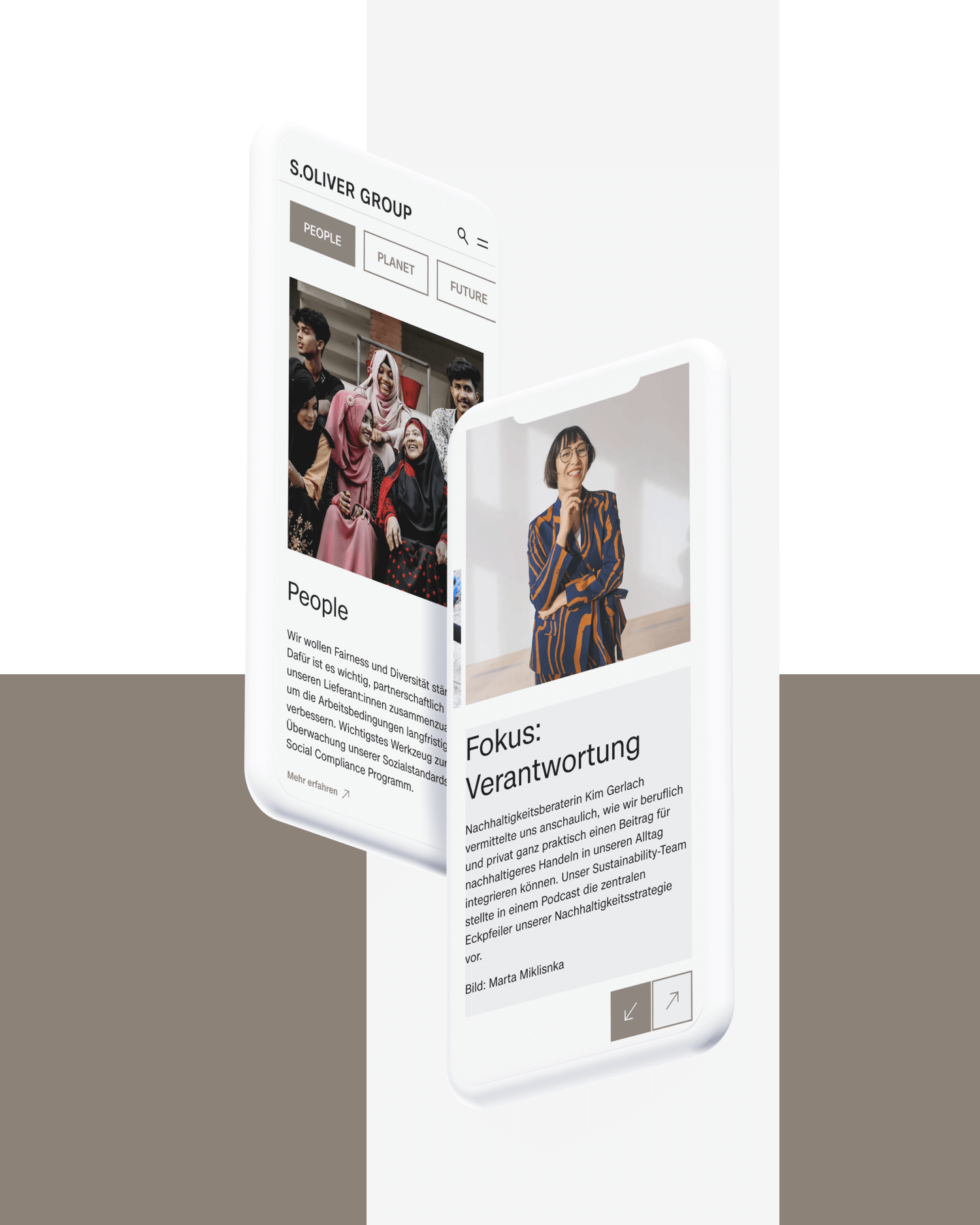 Zwei Abbildungen von s.Oliver auf einem Handy
