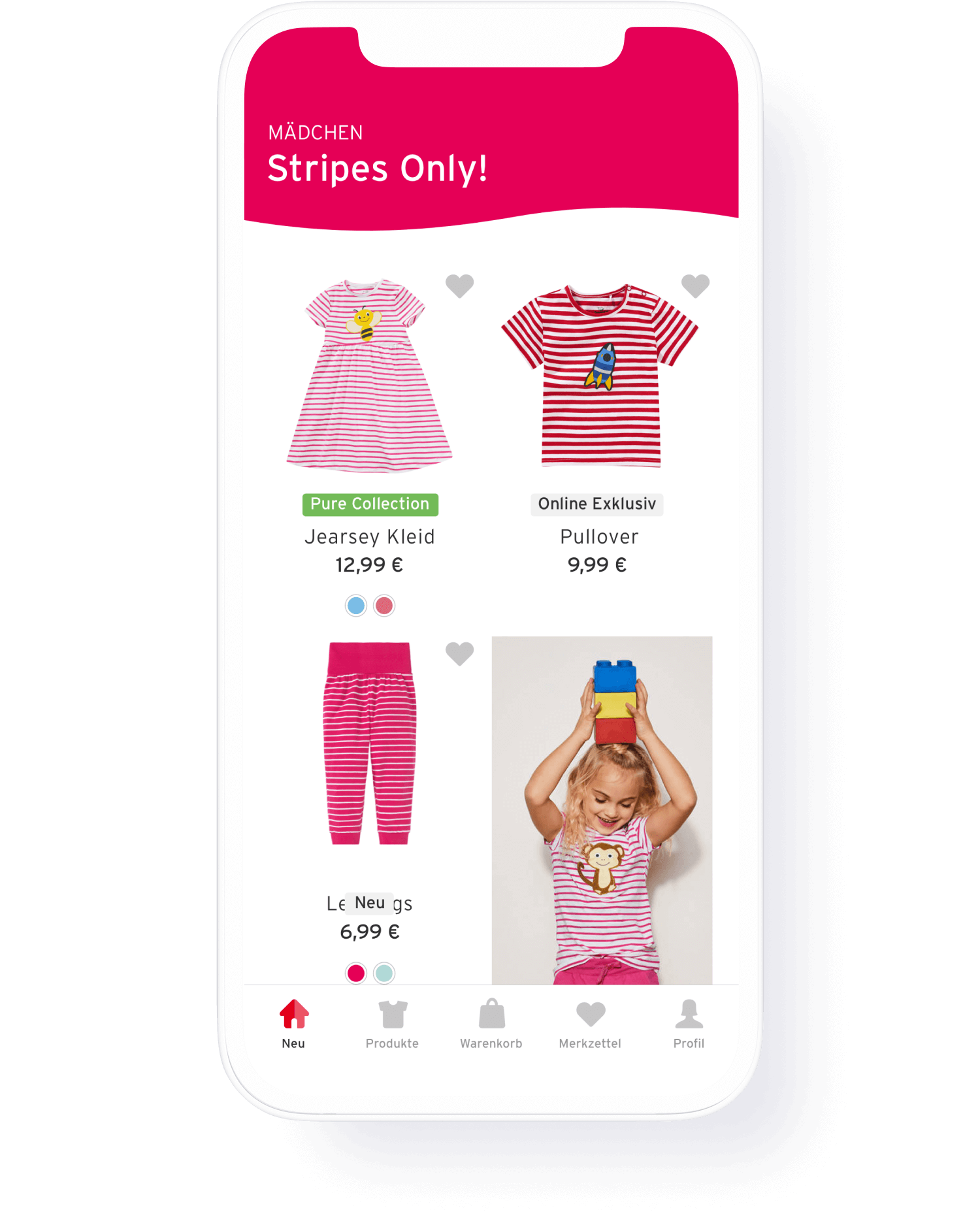 Abbildung von Mädchenkleidung