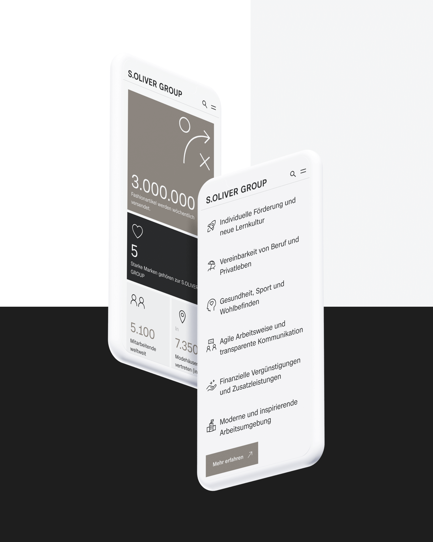 Zwei Abbildungen von s.Oliver auf einem Handy
