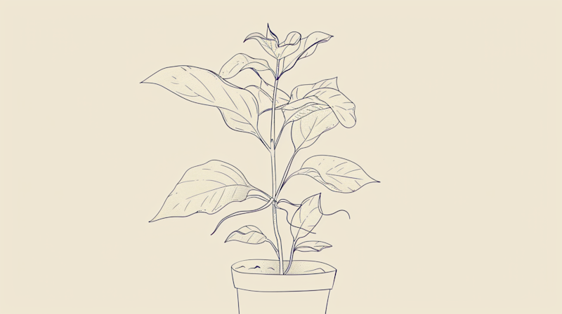 Minimalist growing plant illustration