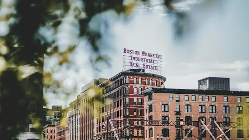 Distance shot of downtown Boston, USA.