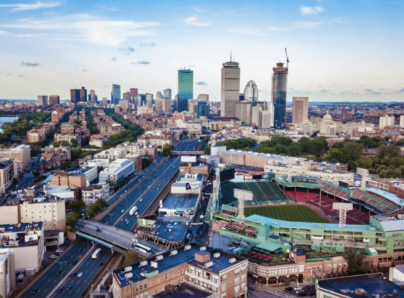 a shot of the skyline in Massachusettes