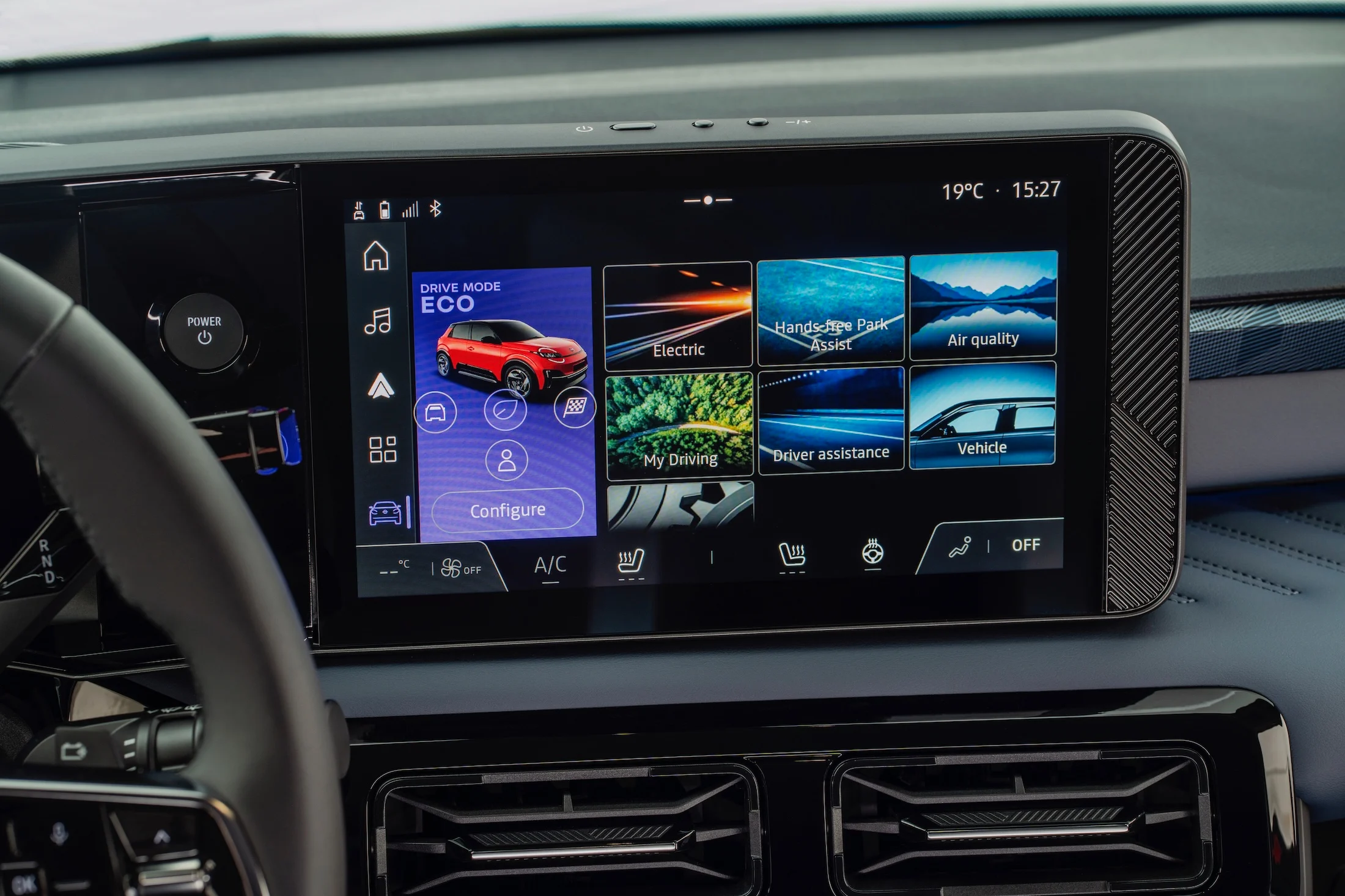 detailed infotainment screen showing ECO drive mode display