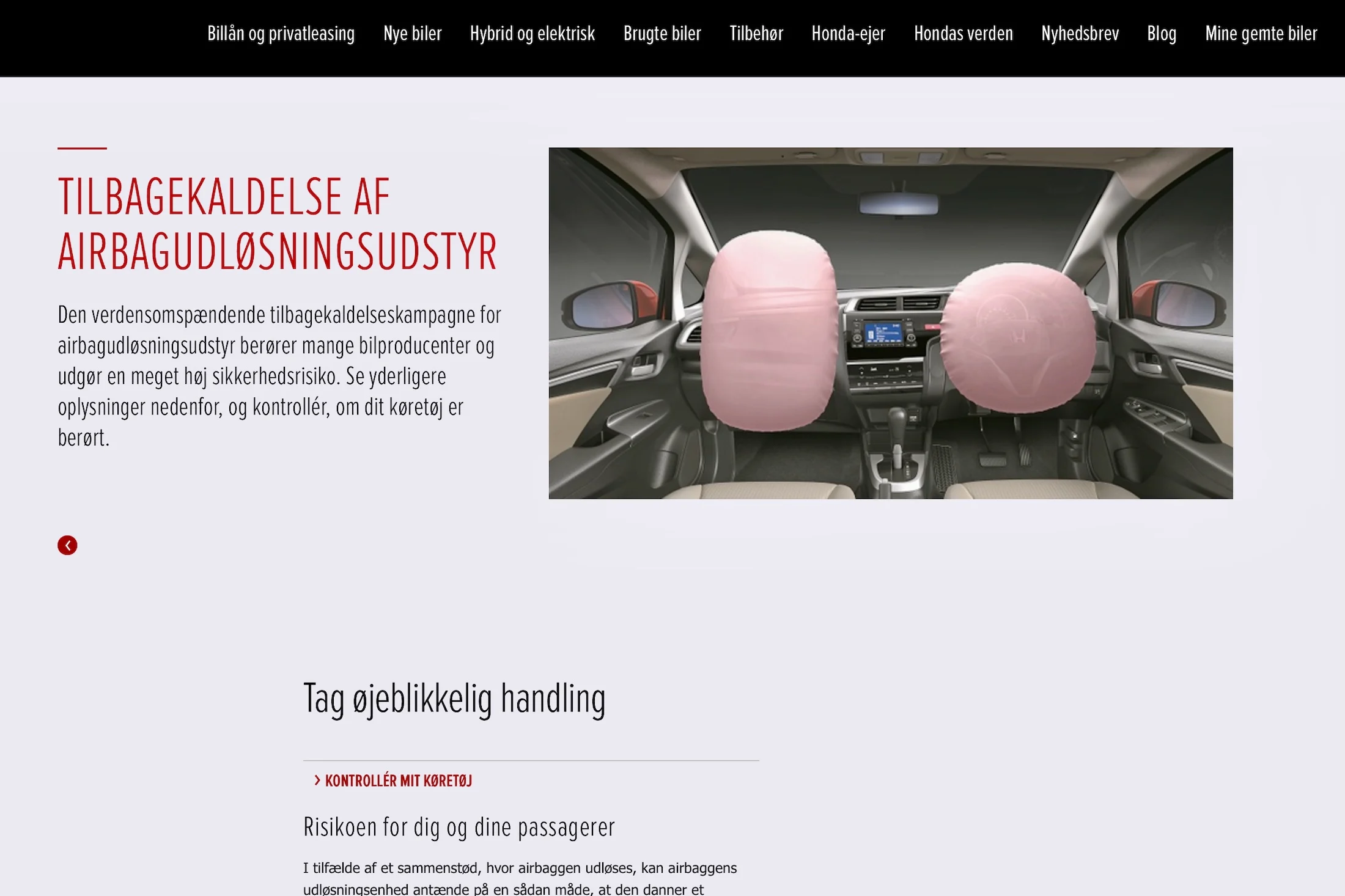 Honda tilbagekaldelse