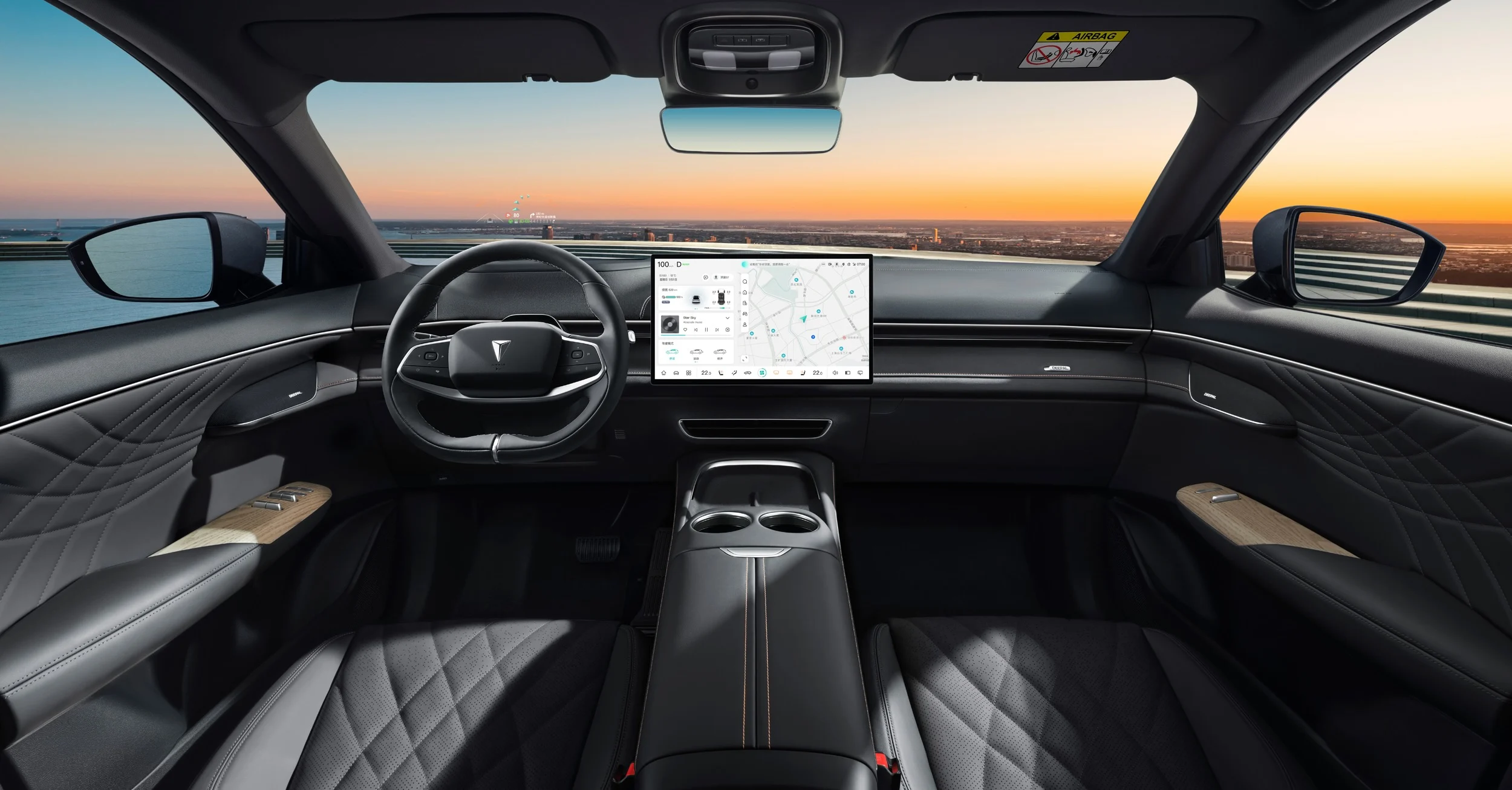 Deepal S07 kabine sort læder