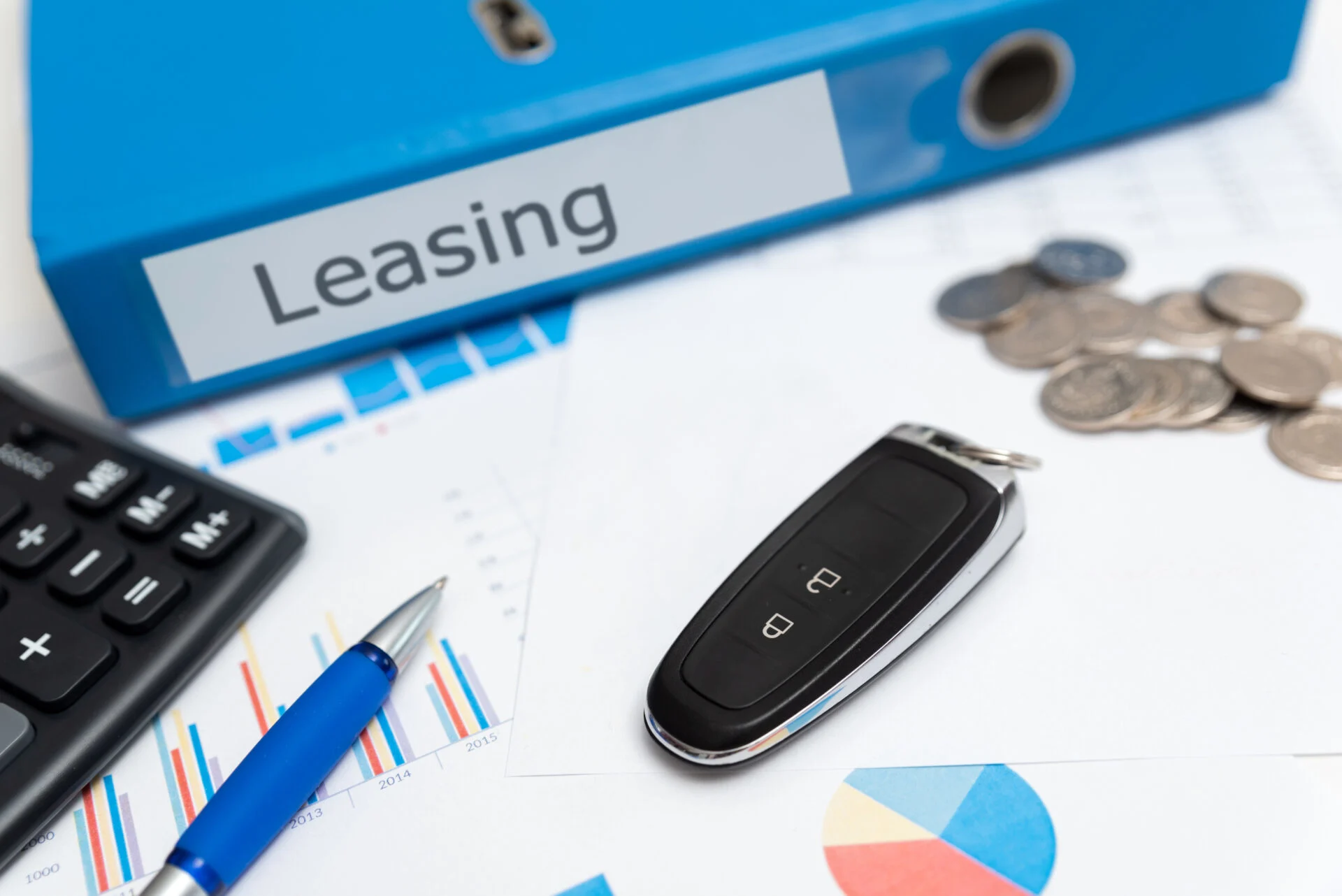 Car leasing concept, car keys, remote control