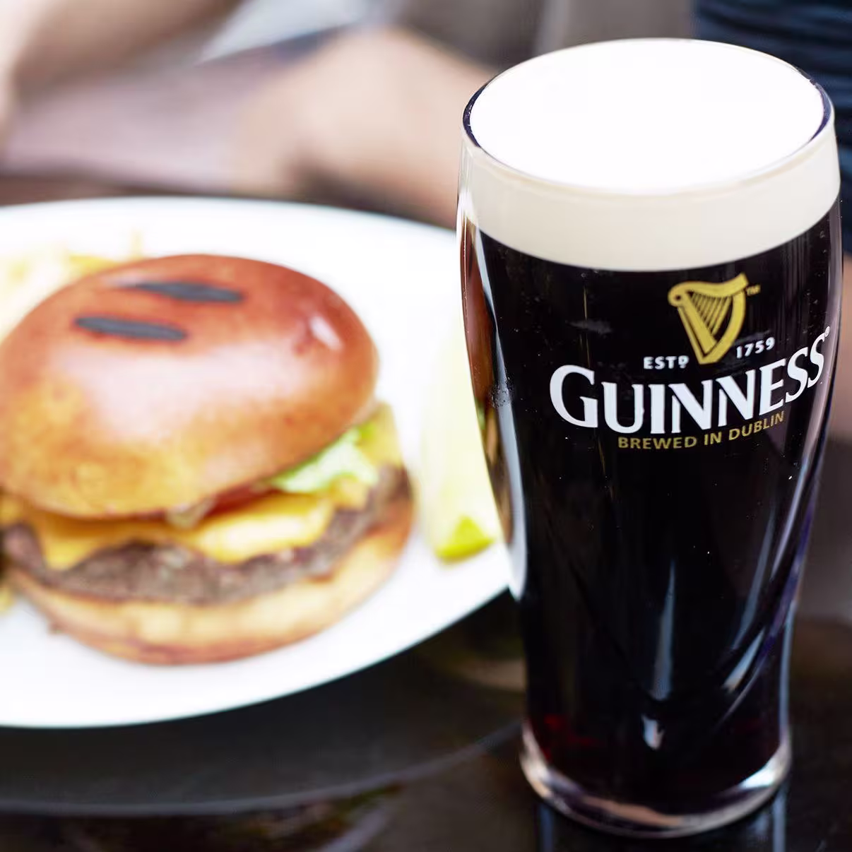 Guinness Burger with Beer