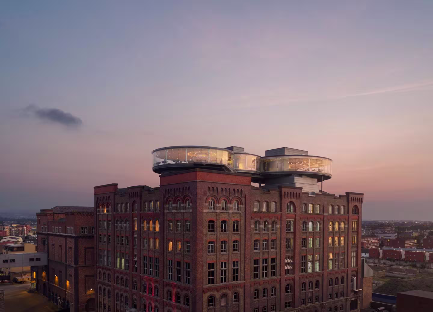 there is a large building with a clock on top of it