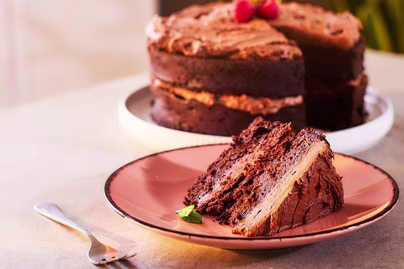 Guinness.com Recipe Images Raspberry Chocolate Torte Slice Only Landscape