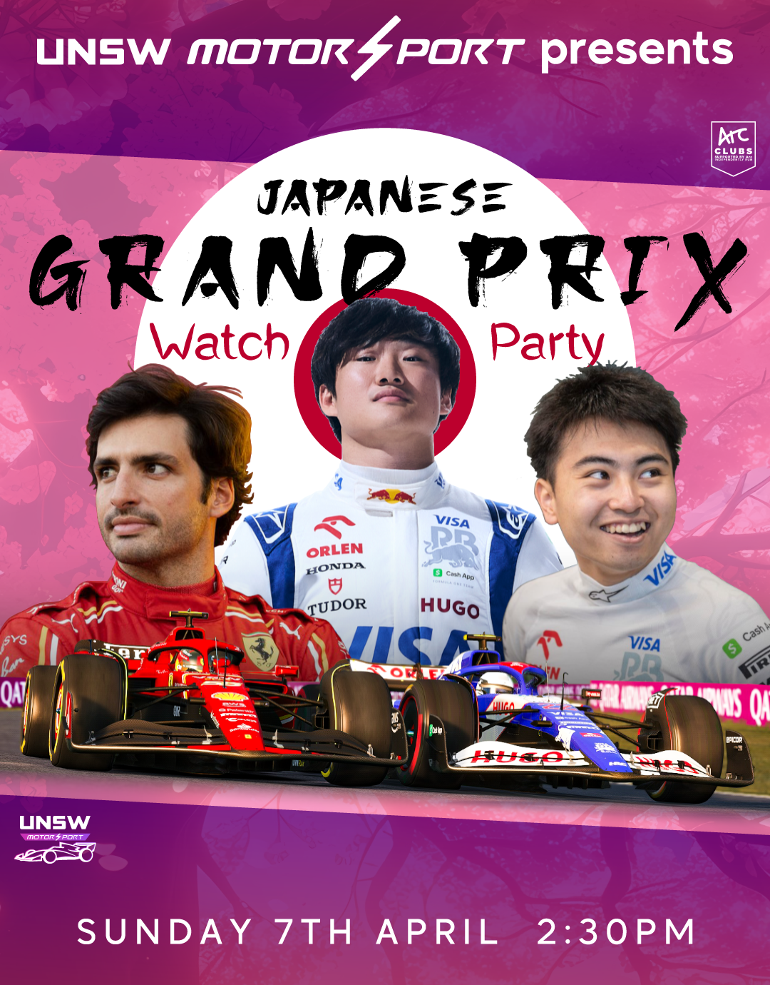 UNSW MotorSoc Japanese GP Watch Party Promo Poster
