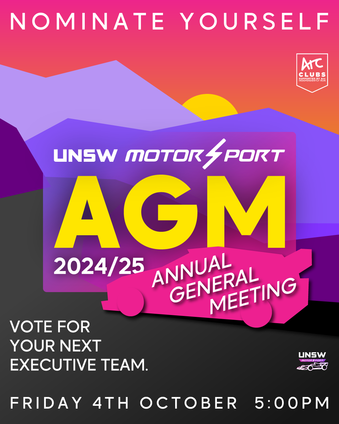 UNSW MotorSoc AGM 24-25 Promo Poster