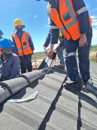 Training on a roof ridge