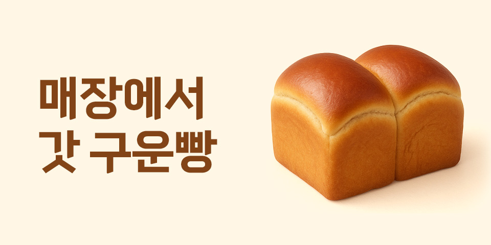 매장에서 갓 구운빵