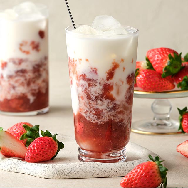 딸기라떼레시피