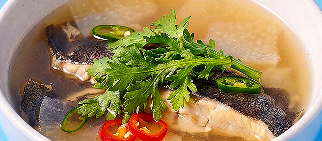 쑥의 향긋함과 도다리의 담백함