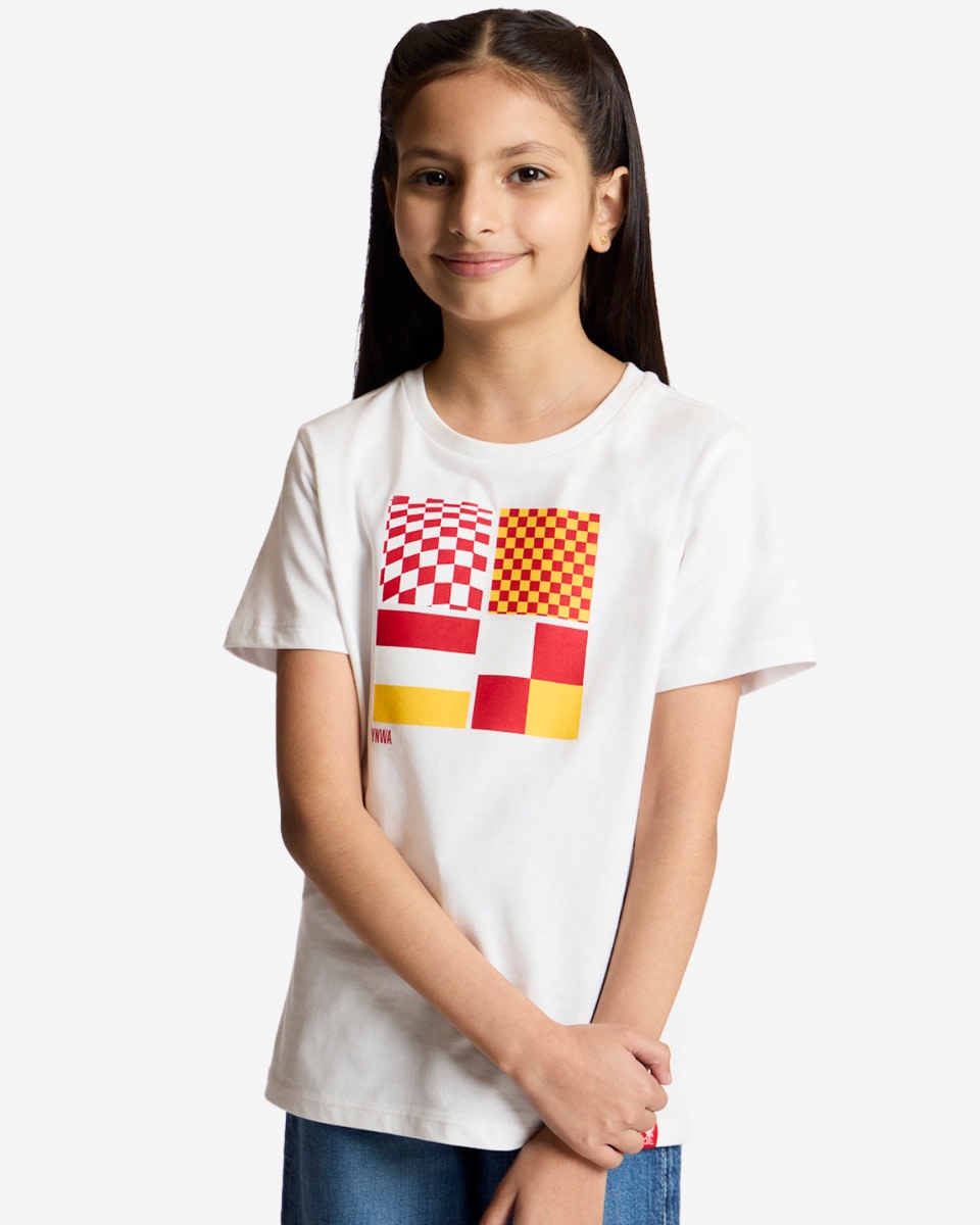 LFC Juniors Check Graphic Tee White - Image 1