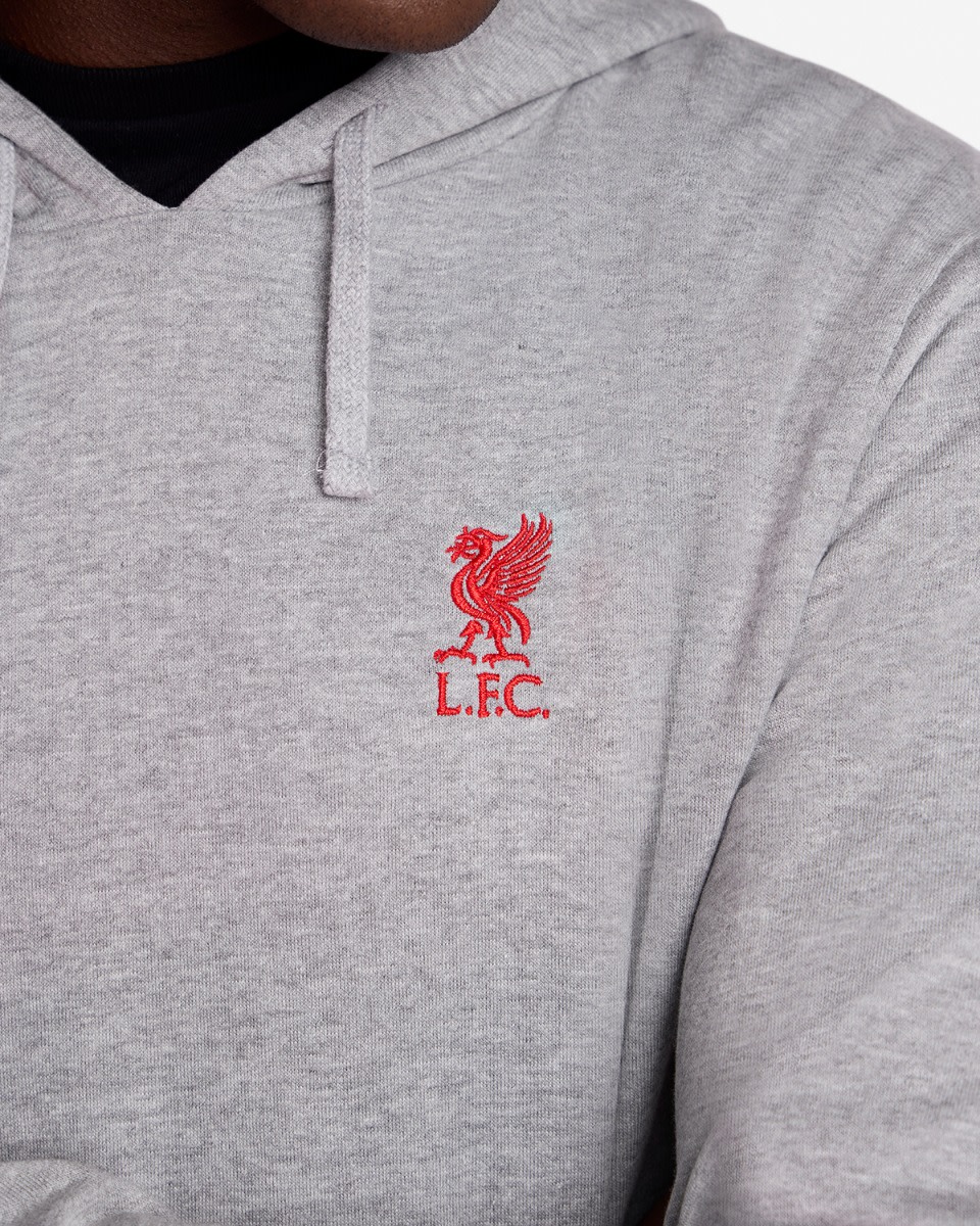 LFC Mens Logo Overhead Hoody Grey Marl - Image 2