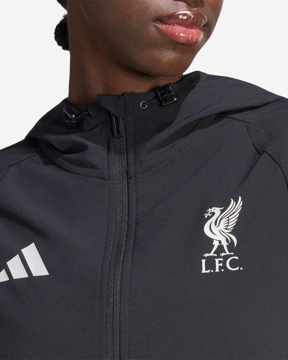 Coupe-vent LFC Adidas Tiro Travel à fermeture éclair intégrale pour femmes, noir - Image 4
