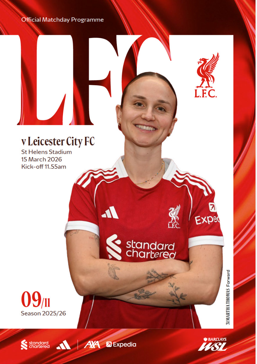 Kampdagsprogram LFC kvinder vs Leicester City kvinder - WSL - 15/03/2026 - Image 1