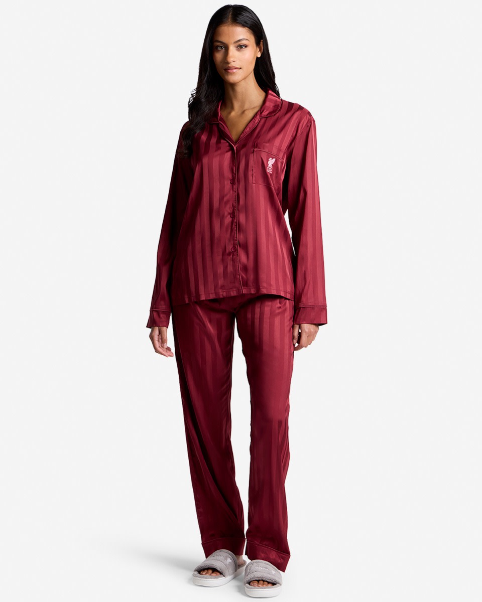LFC Womens Satin Pyjama Set Red - Image 1