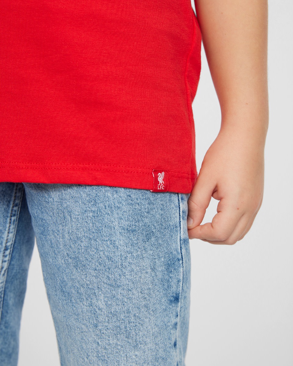 LFC Liverbird Junior Embroidered Tee Red - Image 3