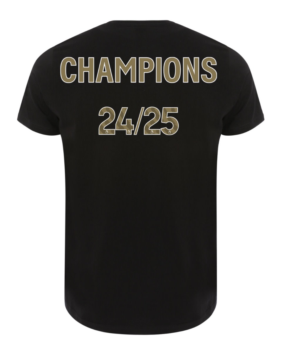 LFC Adults Champions 24/25 Tee Black - Image 1