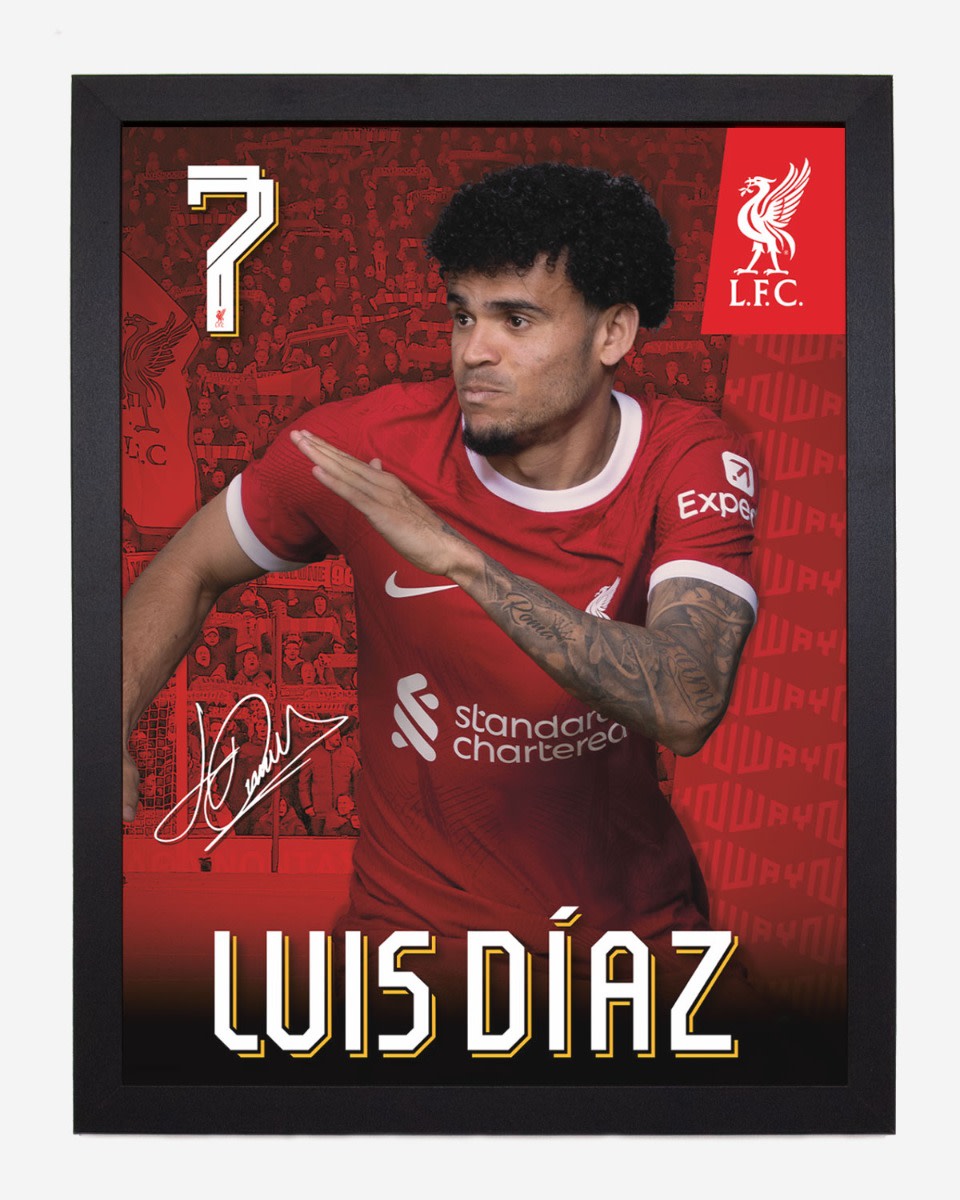 Lámina enmarcada LFC 23/24 Luis Díaz 30 x 40 - Image 1