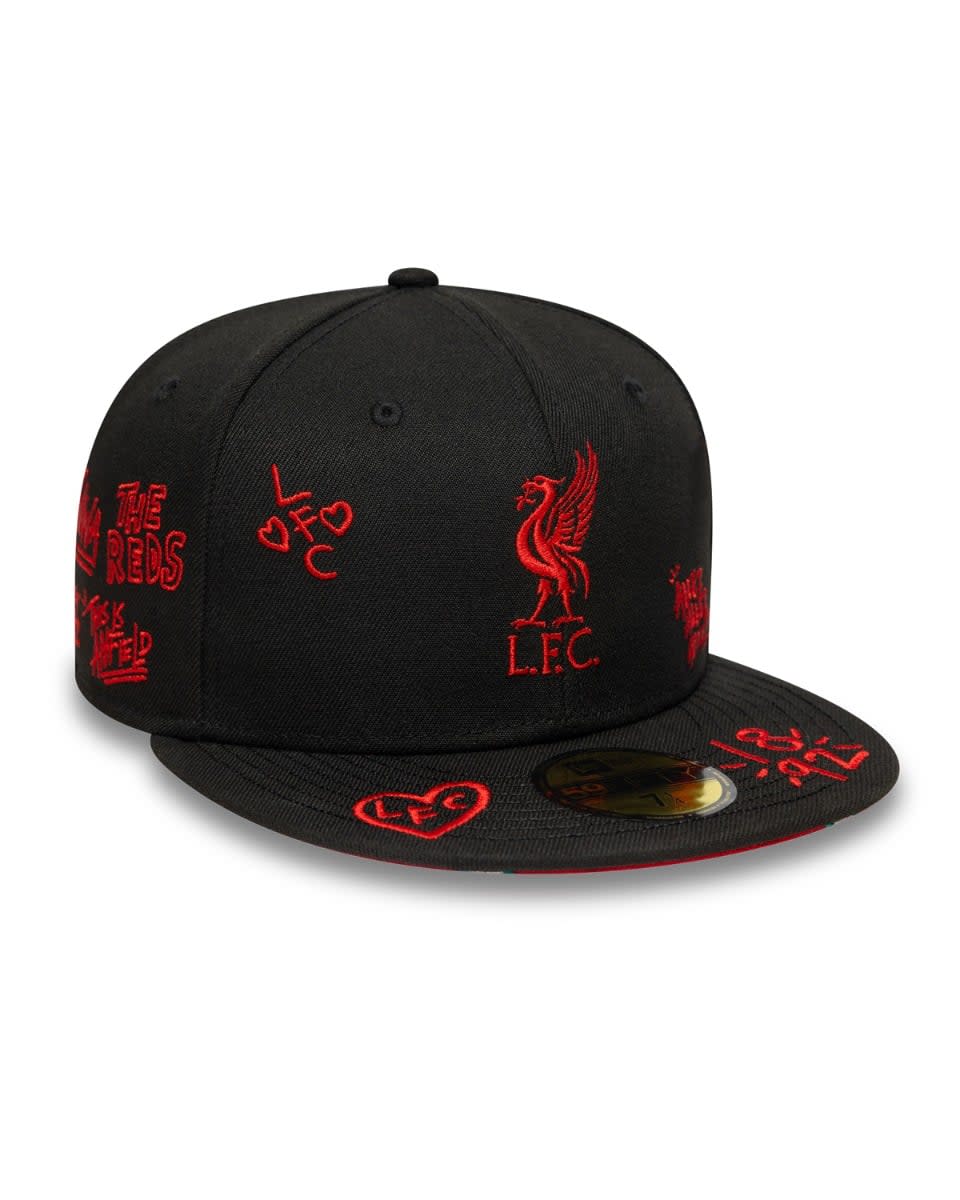 LFC New Era 59FIFTY Scribble Cap Black & Red - Image 2
