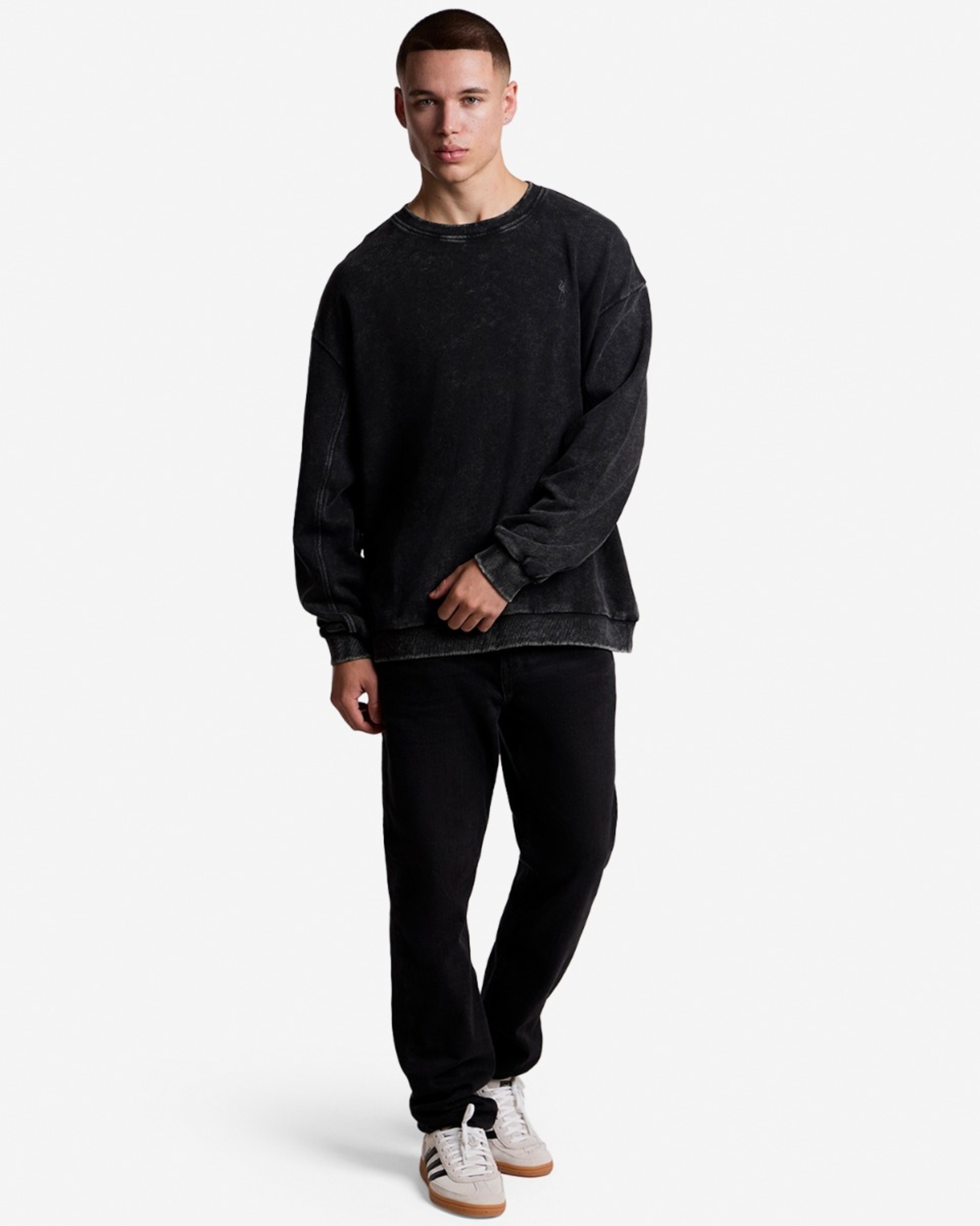 LFC YNWA Oversize-Herren-Sweatshirt mit Rundhalsausschnitt, Schwarz - Image 3
