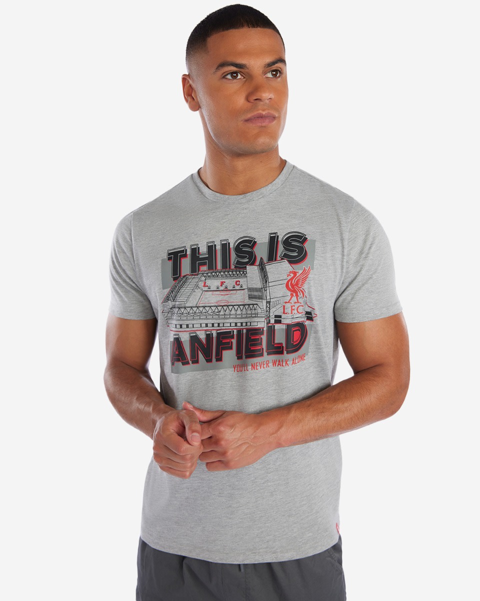 LFC Mens Anfield YNWA Tee Grey Marl - Image 1