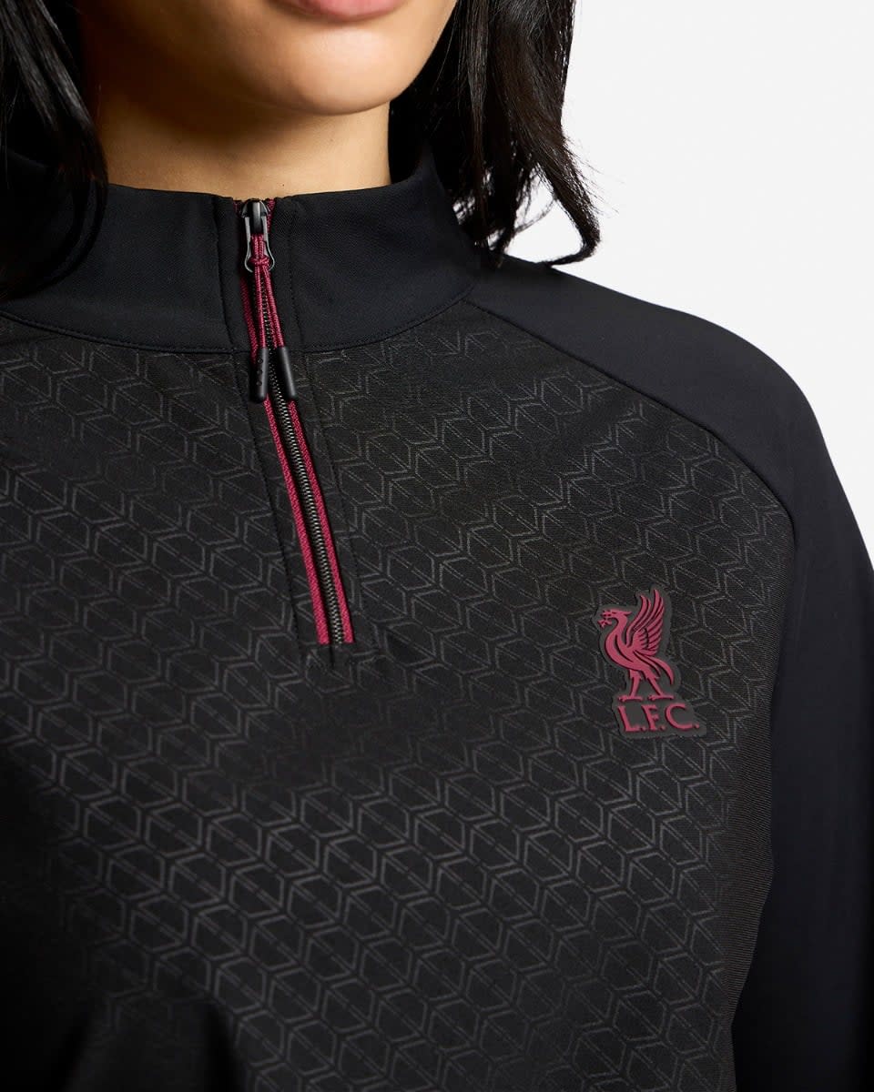 LFC Womens 1/4 Zip Raglan Top Black - Image 3