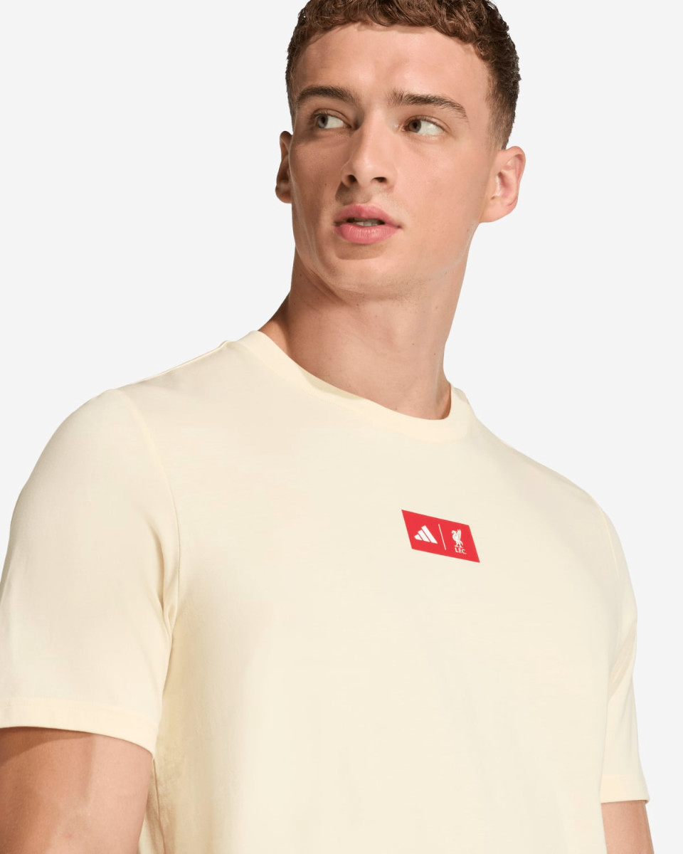 LFC adidas Mens 25/26 Graphic Tee Ecru - Image 4