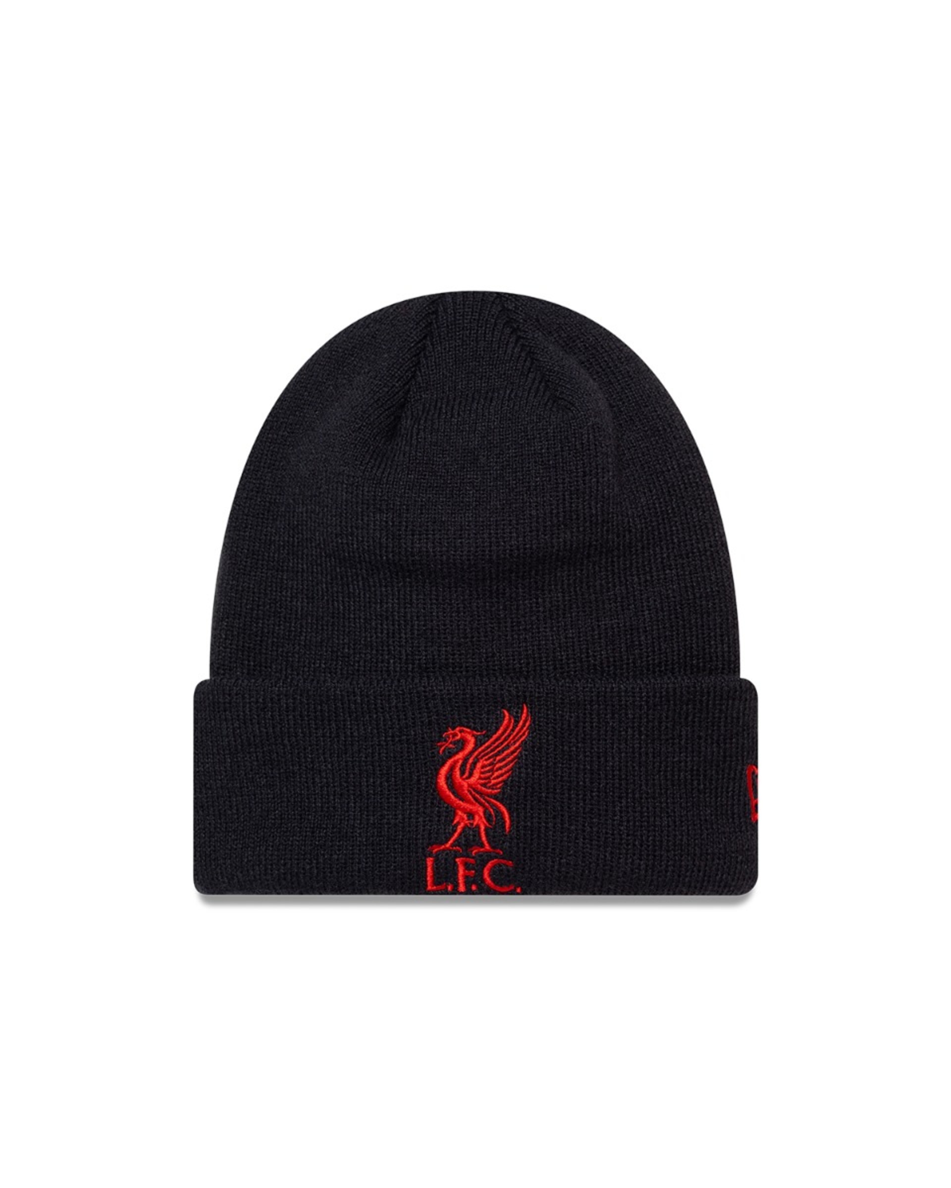 LFC New Era Liverbird Strickmütze mit Armreif für Kinder, Schwarz/Rot - Image 1
