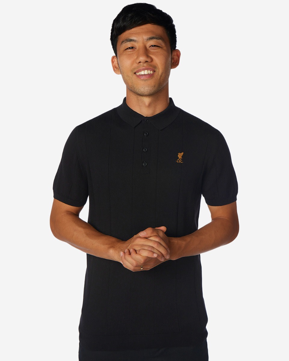 LFC Mens Short Sleeve Knitted Polo Black - Image 1