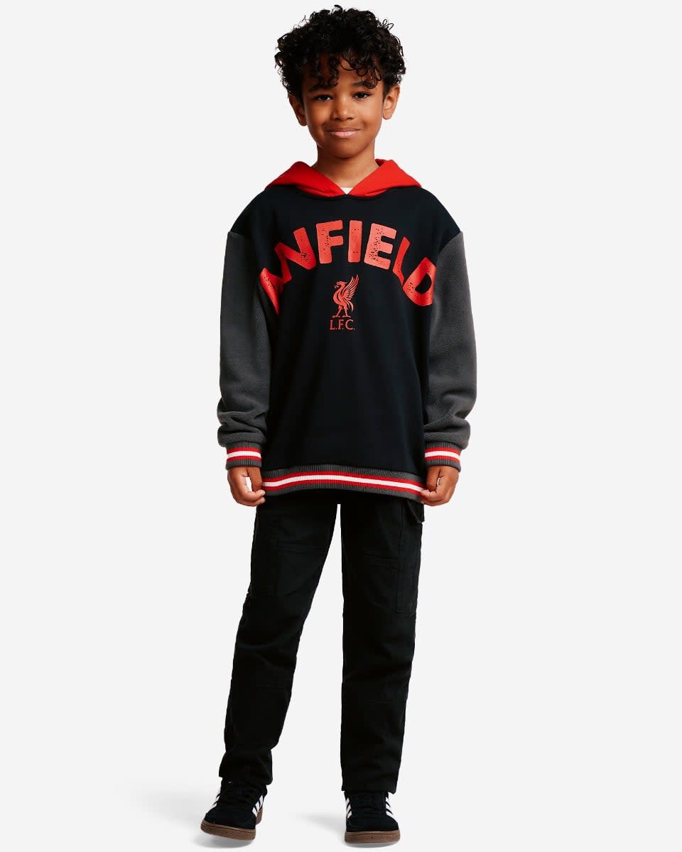LFC Juniors Panelled Sweat Fleece Black - Image 3
