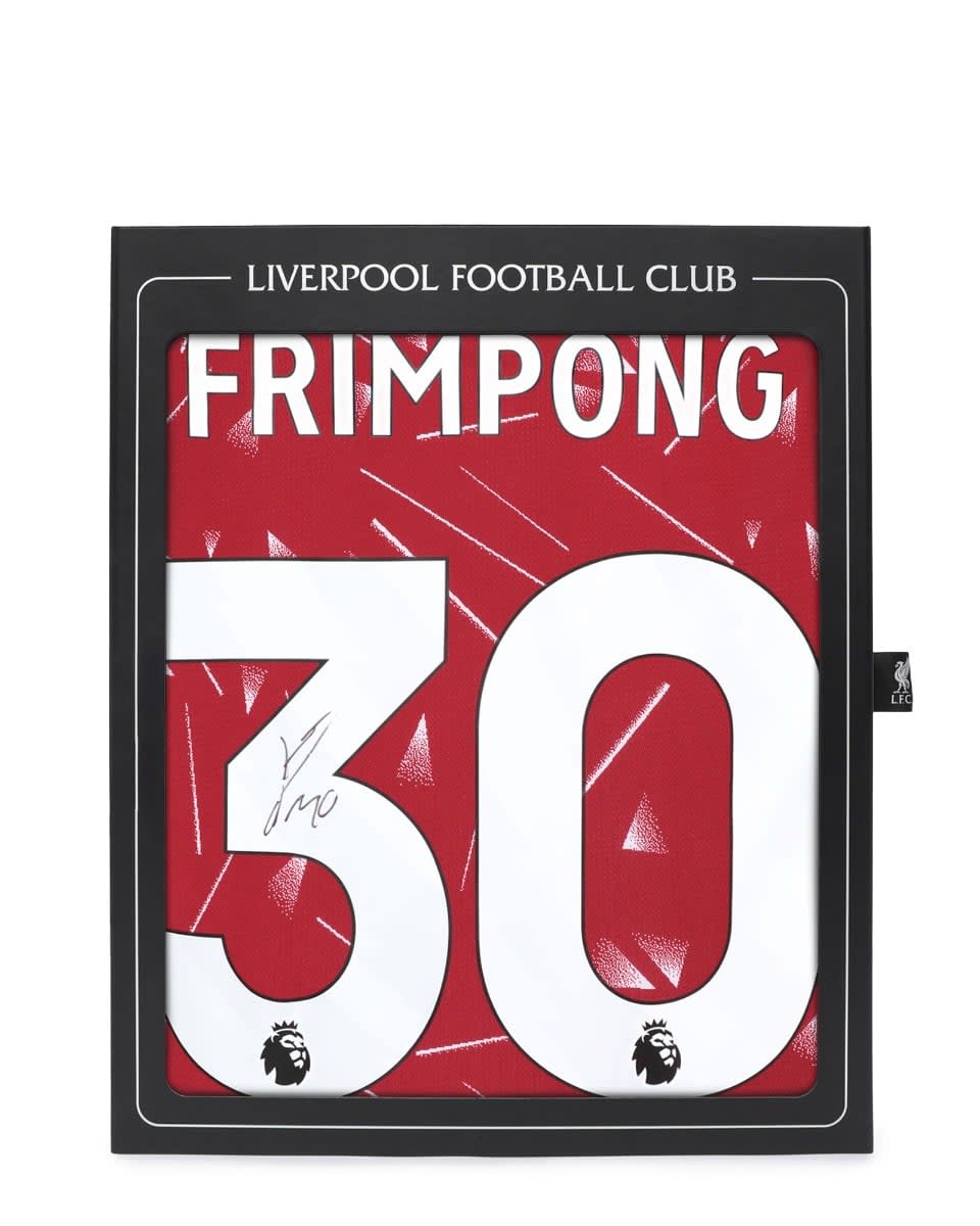 LFC Signed 26/27 Frimpong Boxed Shirt - Image 1