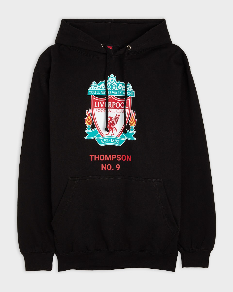LFC Crest Personalised Black Hoody - Image 2