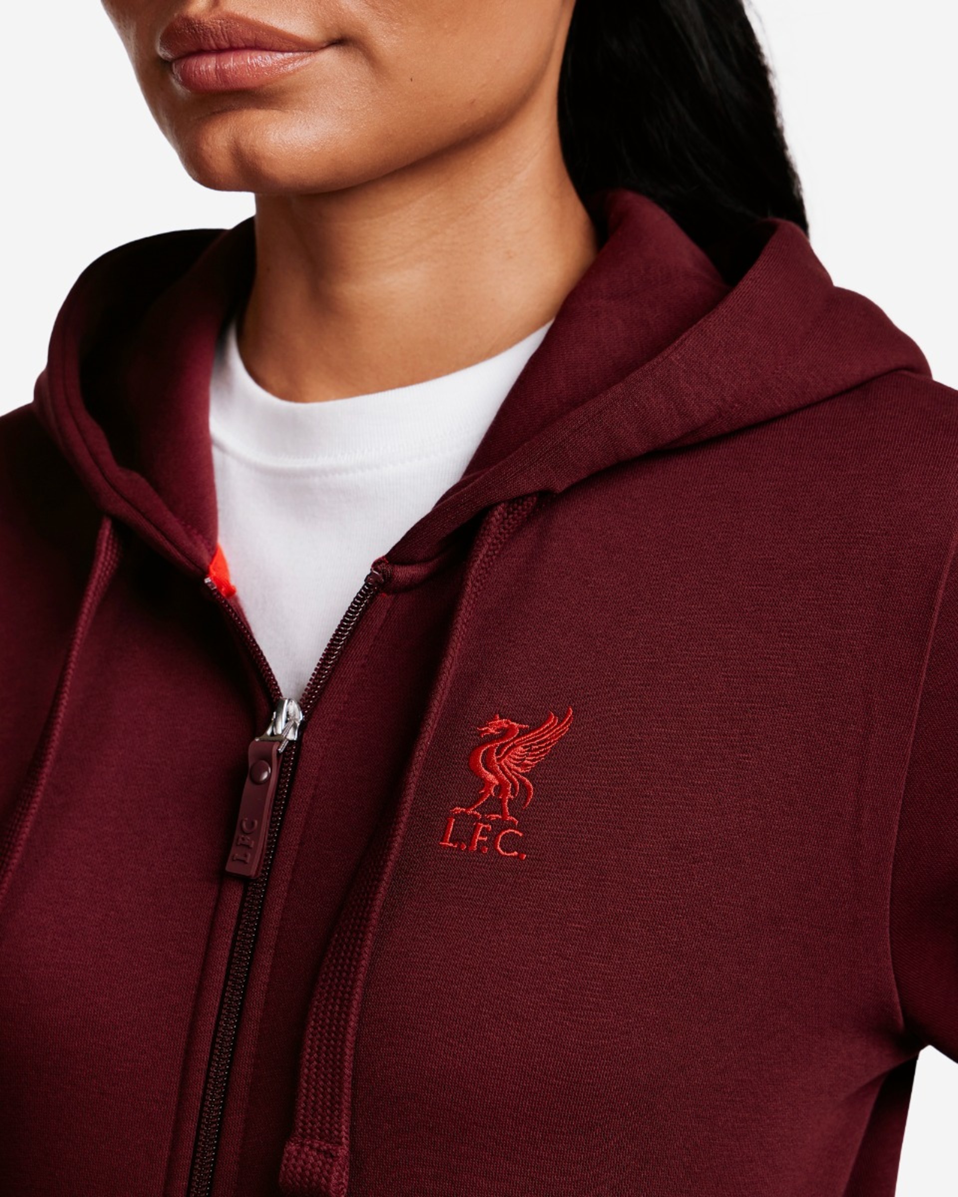 LFC hættetrøje med lynlås til kvinder mørkerød - Image 2