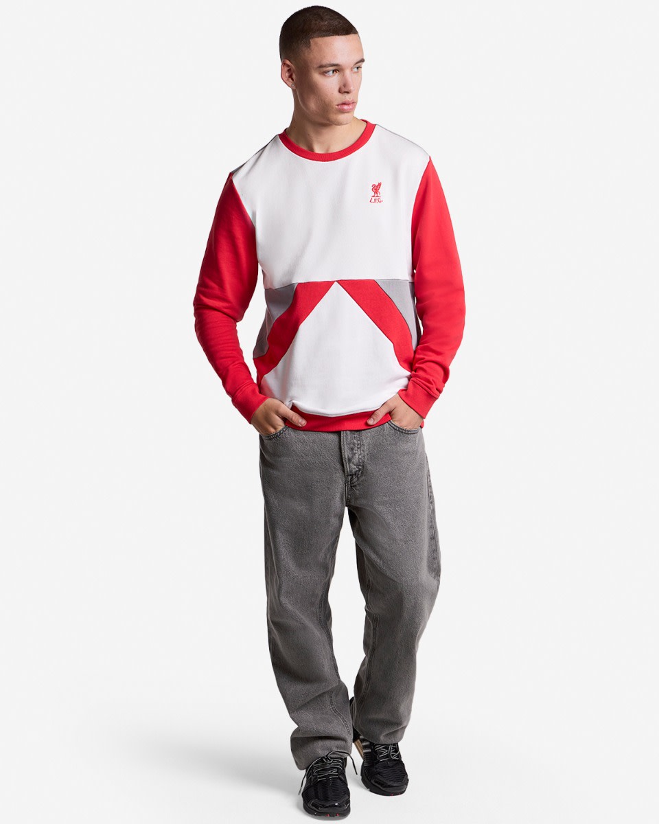 LFC Mens 86 Panel Crewneck Sweatshirt White - Image 3